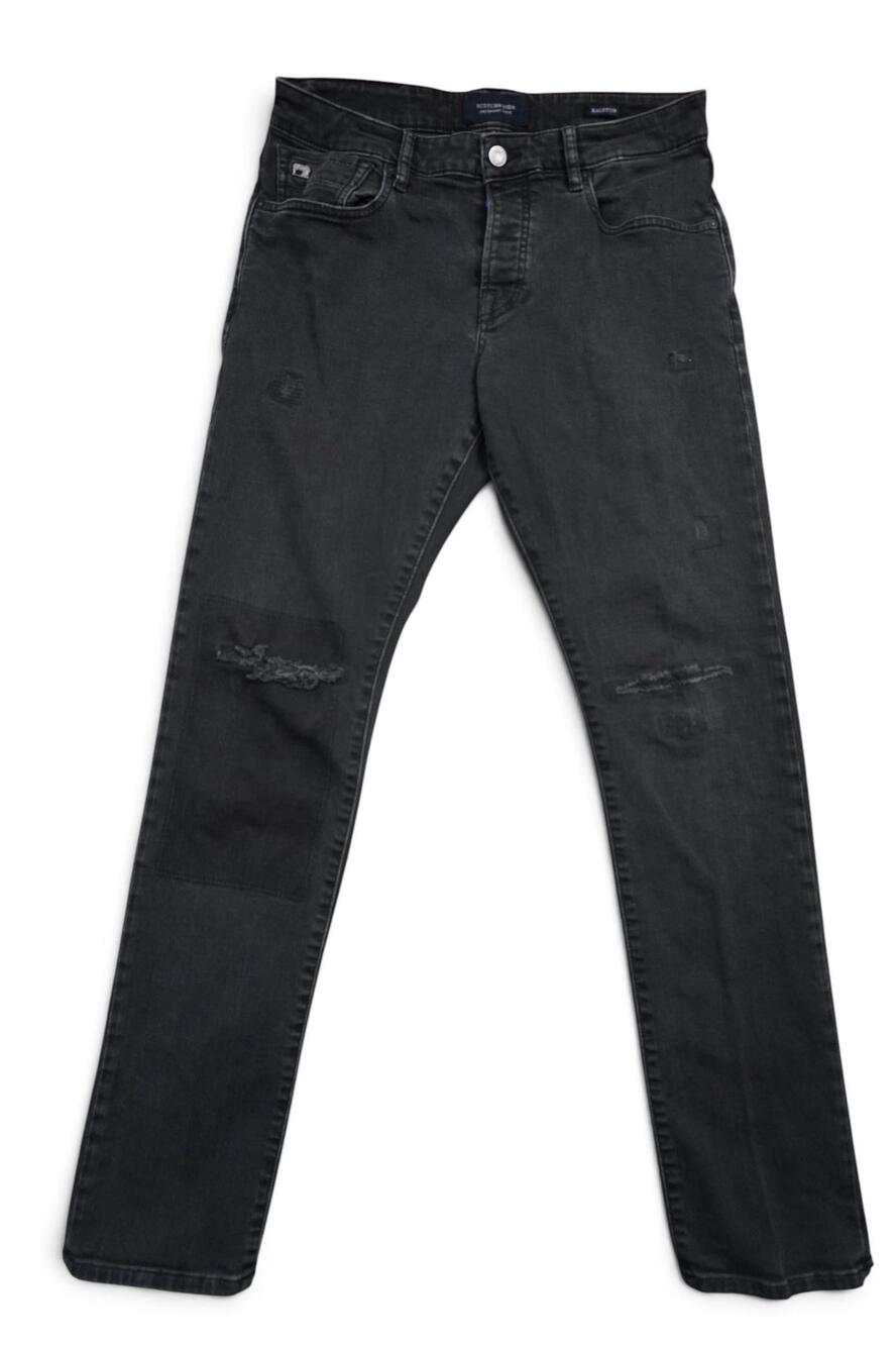 Scotch & Soda Ralston Jeans Mens 32x31 Black Slim Straight Distressed Denim